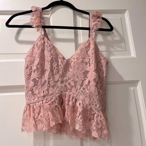 Floral light pink blouse